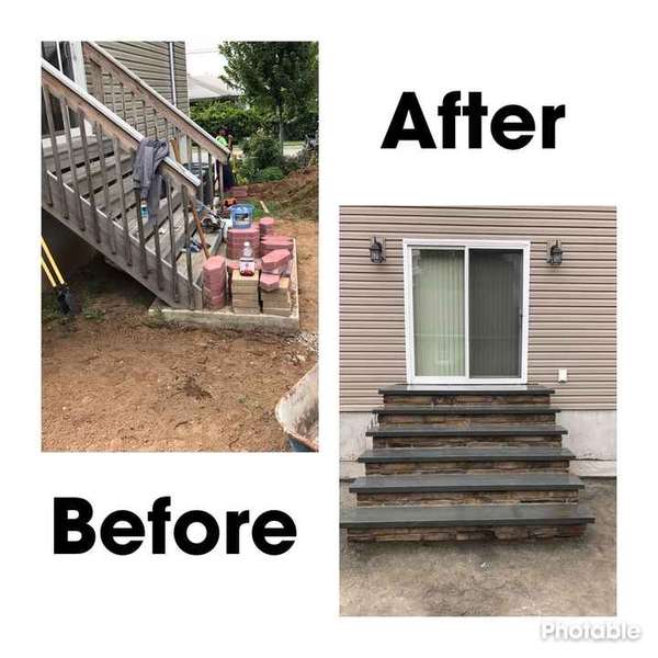 Before & After Stone Steps and Paving in Garfield, NJ (1)